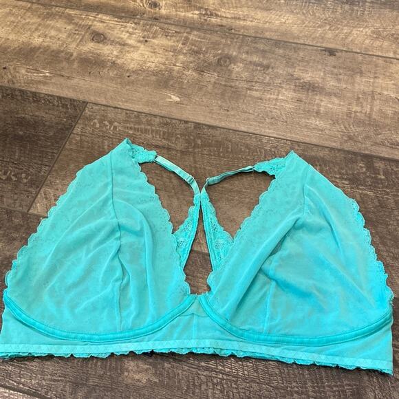 FOX & ROYAL. Plus Size Turquoise Lace Racerback Bralette XL - Picture 9 of 9